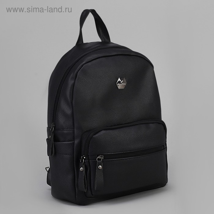 Рюкзак молодёжный, отдел на молнии, 4 наружных кармана, цвет чёрный - Фото 1