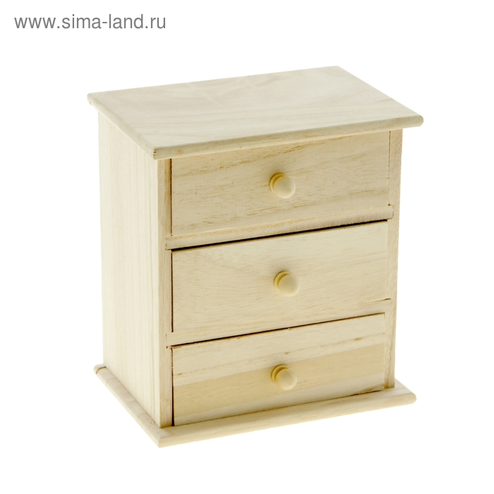 Шкатулка для росписи "Комод" 3 ящика 16х17,5х11 см - Фото 1