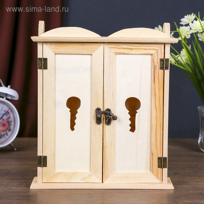 Ключница для росписи "Ключи" 6 крючков 22х24х5,5 см - Фото 1