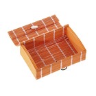 Шкатулка соломка "Белая полоска" прямоугольник 12,5х4,5х7,5 см - Фото 2