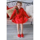 Платье для девочки "Маки", красное, р-р 34 (122-128 см) 7-8 лет., 100% хлопок - Фото 2