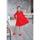 Платье для девочки "Маки", красное, р-р 34 (122-128 см) 7-8 лет., 100% хлопок - Фото 3