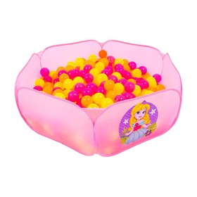 Шарики для сухого бассейна с рисунком «Флуоресцентные», диаметр шара 7,5 см, набор 60 штук, цвет оранжевый, розовый, лимонный