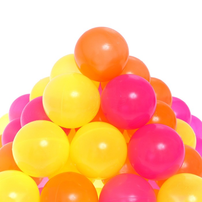 Шарики для сухого бассейна с рисунком «Флуоресцентные», набор 60 штук, цвет оранжевый, розовый, лимонный, диаметр шара — 7,5 см - фото 1906942241