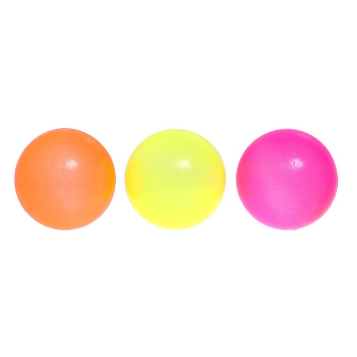 Шарики для сухого бассейна с рисунком «Флуоресцентные», набор 60 штук, цвет оранжевый, розовый, лимонный, диаметр шара — 7,5 см - фото 1906942242