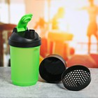 Шейкер спортивный с чашей под протеин, зелёный, 500 мл - Фото 3