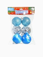 Ёлочные игрушки «Лаура», шары новогодние, d=4.5 см, набор 6 шт., серебристо-голубой - фото 54700058
