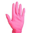 Набор перчаток хозяйственных Доляна, нитрил, размер L, 10 шт./5 пар, цвет розовый - Фото 2