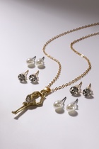 Гарнитур 5 предметов: 4 пары пусет, кулон «Гимнастка», цвет белый в золоте, 40 см - Фото 2