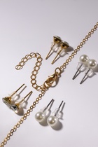 Гарнитур 5 предметов: 4 пары пусет, кулон «Гимнастка», цвет белый в золоте, 40 см - Фото 4