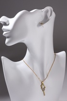 Гарнитур 5 предметов: 4 пары пусет, кулон «Гимнастка», цвет белый в золоте, 40 см - Фото 5