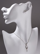 Гарнитур 5 предметов: 4 пары пусет, кулон «Гимнастка», цвет белый в серебре, 40 см - Фото 2