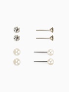 Гарнитур 5 предметов: 4 пары пусет, кулон «Гимнастка», цвет белый в серебре, 40 см 3488231