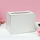 Семейный банк на свадьбу «Кольца», белый, 25 х 18 х 14 см. - Фото 3