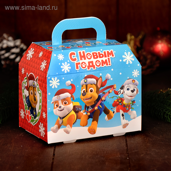 Подарочная коробка «С Новым Годом!», PAW PATROL, 15 х 13 х 10 см - Фото 1