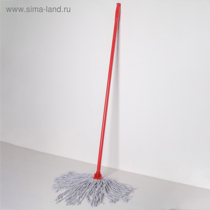 Швабра для мытья пола Доляна, насадка х/б 150 гр, металлическая ручка 108 см, МИКС - Фото 1