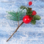 Еловая ветка декоративная «Зимнее волшебство. Мечты», 20 см - фото 59751409