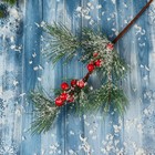 Декор "Зимние мечты" веточка ягод, 46 см - фото 25063080