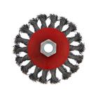 Щетка металлическая для УШМ ЛОМ, крученая проволока, «тарелка», М14, 100 мм - Фото 4