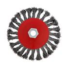 Щетка металлическая для УШМ ЛОМ, крученая проволока, «тарелка», М14, 125 мм - Фото 4