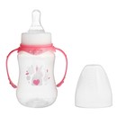 Бутылочка для кормления «Моя зая» детская приталенная, с ручками, 150 мл, от 0 мес., цвет розовый - Фото 2
