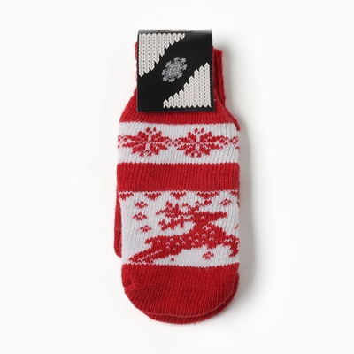 Варежки женские шерстяные «Олень со снежинкой», цвет МИКС, размер 20-22