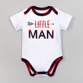 Боди детское "Little man" белый, рост 86-92 см 1,5-2 г(28 р-р), 100% хл, интерлок 3579773