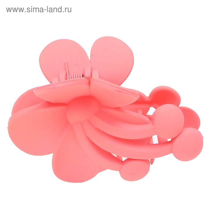 краб для волос матовый 8 см цветок - Фото 1