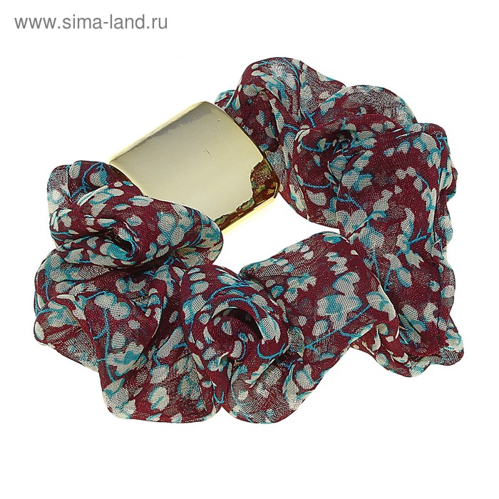 резинка для волос ткань зажим цветочки - Фото 1