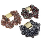 резинка для волос ткань зажим цветочки - Фото 2