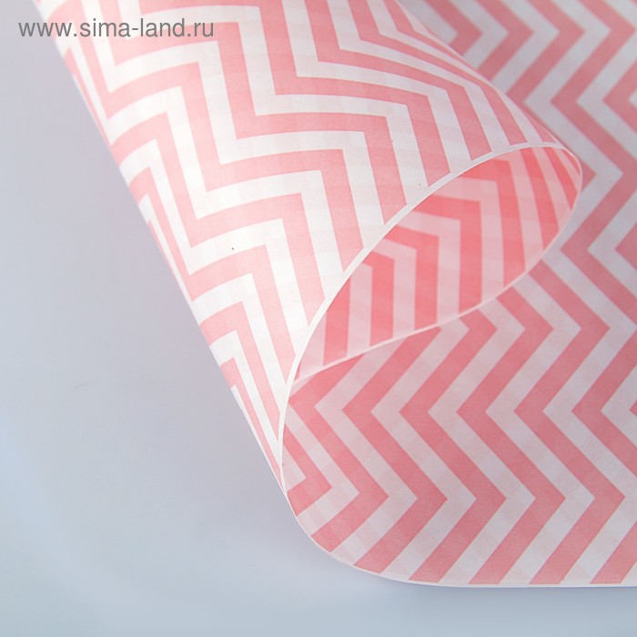 Бумага упаковочная крафт "ЗигЗаг розовый", 0,5 х 10 м, 70 г/м² /м2 - Фото 1