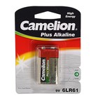 Батарейка алкалиновая Camelion Plus Alkaline, 6LR61 (MN1604)-1BL, 9В, крона, блистер, 1 шт. - Фото 1