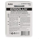 Аккумулятор Ergolux, AAA, Ni-Mh, HR03-2BL (NH-AAA1100BP2), 1.2В, 1100 мАч, блистер, 2 шт. - Фото 2