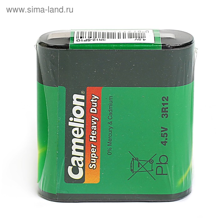 Батарейка солевая Camelion Super Heavy Duty, 3R12-1S (3R12-SP1G), 4.5В, спайка, 1 шт. - Фото 1