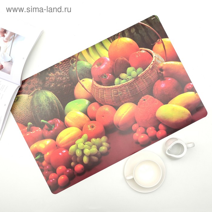 Салфетка сервировочная на стол «Фруктовый рай», 56×37 см, рисунок МИКС - Фото 1