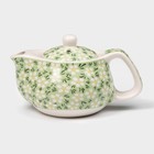 Чайник заварочный «Весеннее цветение», 200 мл, с металлическим ситом, цвет зеленый - Фото 1