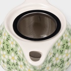 Чайник заварочный «Весеннее цветение», 200 мл, с металлическим ситом, цвет зеленый - Фото 4