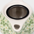 Чайник заварочный «Весеннее цветение», 200 мл, с металлическим ситом, цвет зеленый - Фото 4