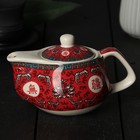 Чайник керамический заварочный с металлическим ситом «Лотос», 200 мл, цвет красный - фото 8709610