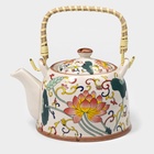 Чайник керамический заварочный с металлическим ситом «Лотос», 900 мл - Фото 1