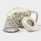 Чайник заварочный «Виньетки», 350 мл, металлическое сито, керамика, зелёный - Фото 3