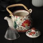 Чайник керамический заварочный с металлическим ситом «Лотос», 600 мл - Фото 2