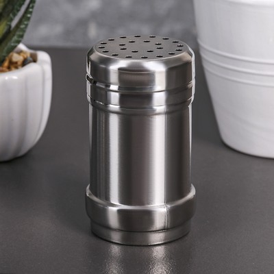 Солонка «Металлик Сито», 120 мл, 4×8 см, нержавеющая сталь, серебристая