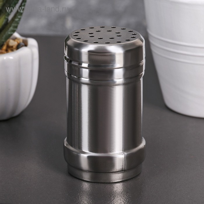 Солонка «Металлик Сито», 120 мл, 4×8 см, нержавеющая сталь, серебристая - Фото 1