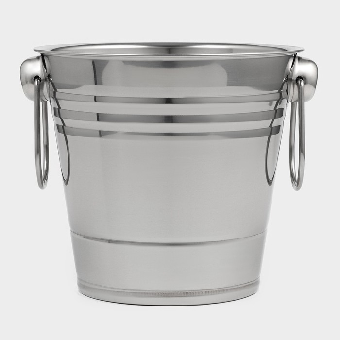 Ведро для льда, 2.5 л, 17×15.5 см, нержавеющая сталь - Фото 1