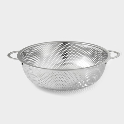 Дуршлаг с ручками «Марко», 22 см, 27×22.5×7, две ручки, цвет хромированный