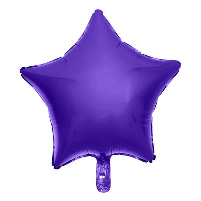Шар фольгированный 18" "Звезда", матовый, цвет фиолетовый