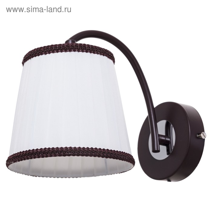 Бра ЭкономСвет 50713/1wBR+CR WT, 1×60 Вт, E27, 17×15×22 см, цвет коричневый - Фото 1