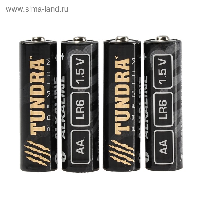 Батарейка алкалиновая TUNDRA, AA, LR6 спайка, 4 шт - Фото 1