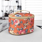 Косметичка-сундучок, отдел на молнии, зеркало, цвет оранжевый - Фото 1